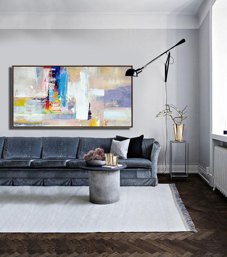 Panoramic Palette Knife Contemporary Art #L4D - Click Image to Close